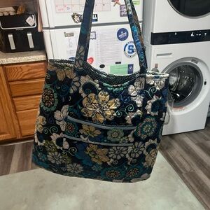 Vera Bradley Blue and Gold Floral Tote